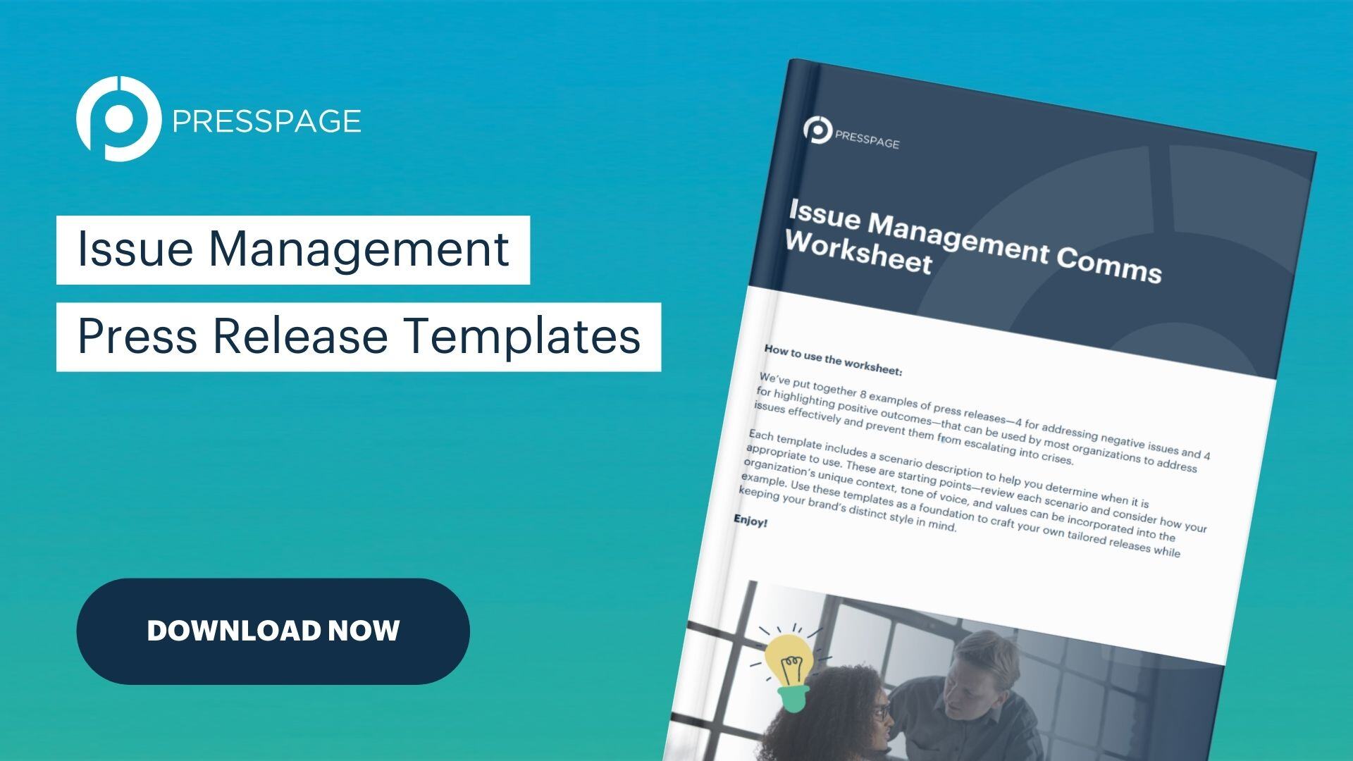 Download Template: 8 Issue Management Comms Templates